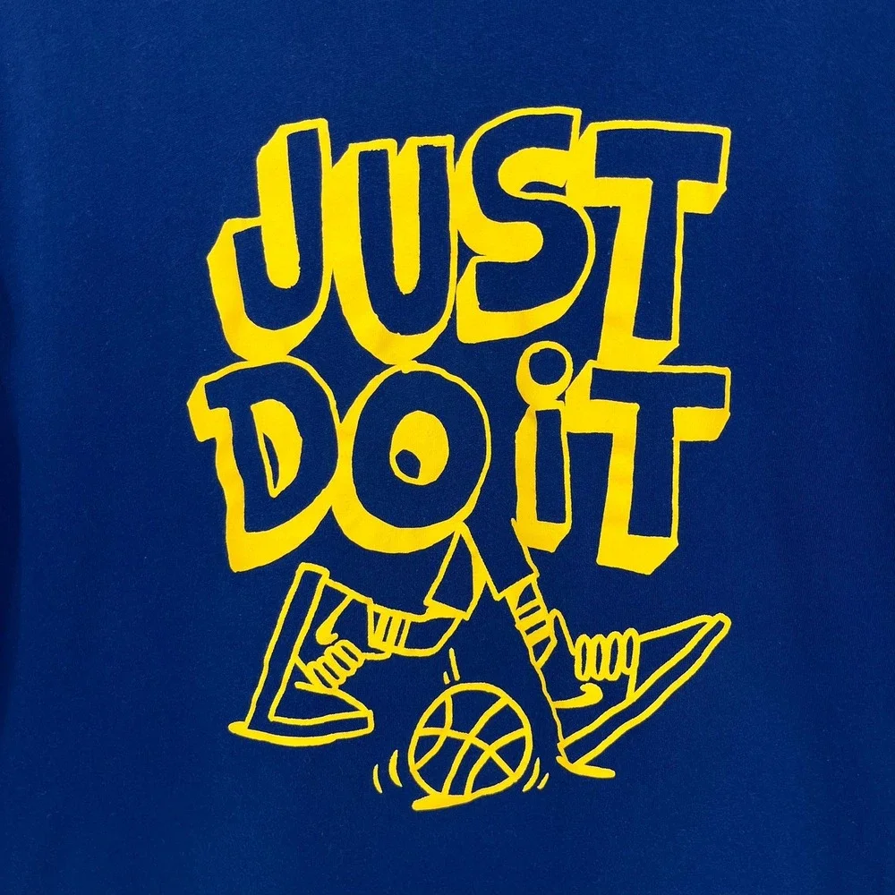 Nike Mens Dri-FIT Just Do It Basketball Graphic T-Shirt Navy Blue Large